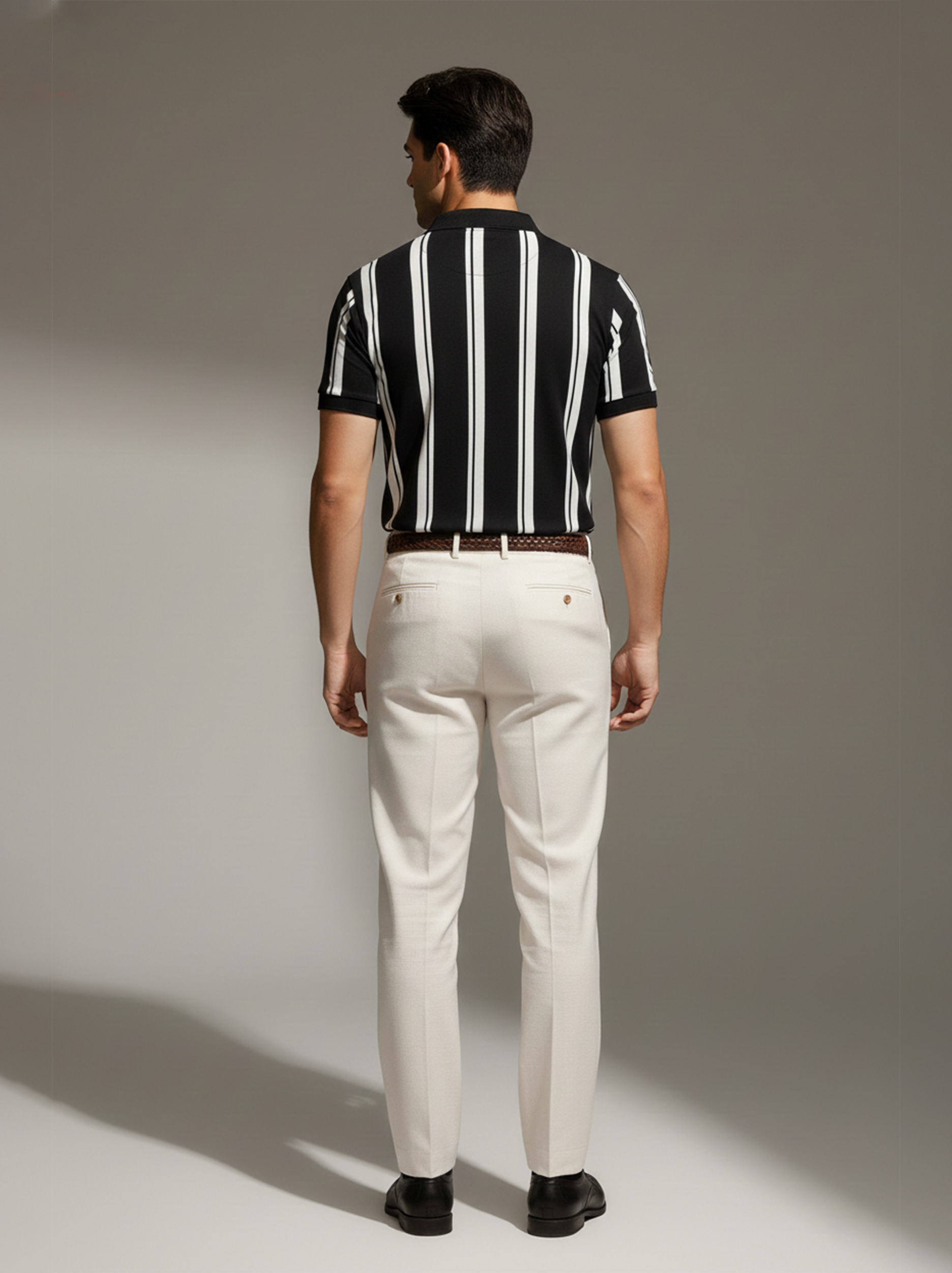 MONO STRIPE ZIP-POLO