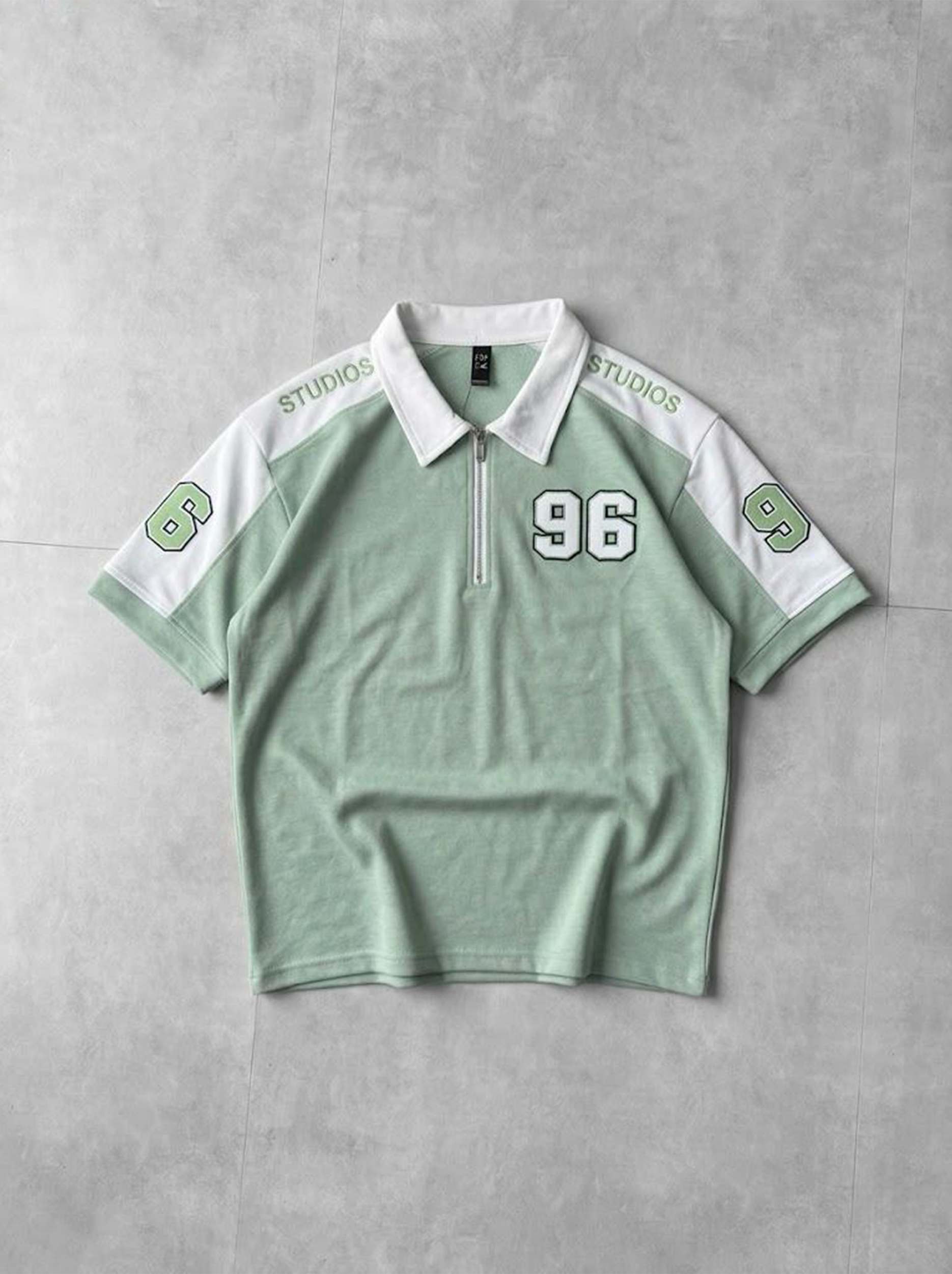FORTIS ZIP POLO  - SAGE GREEN