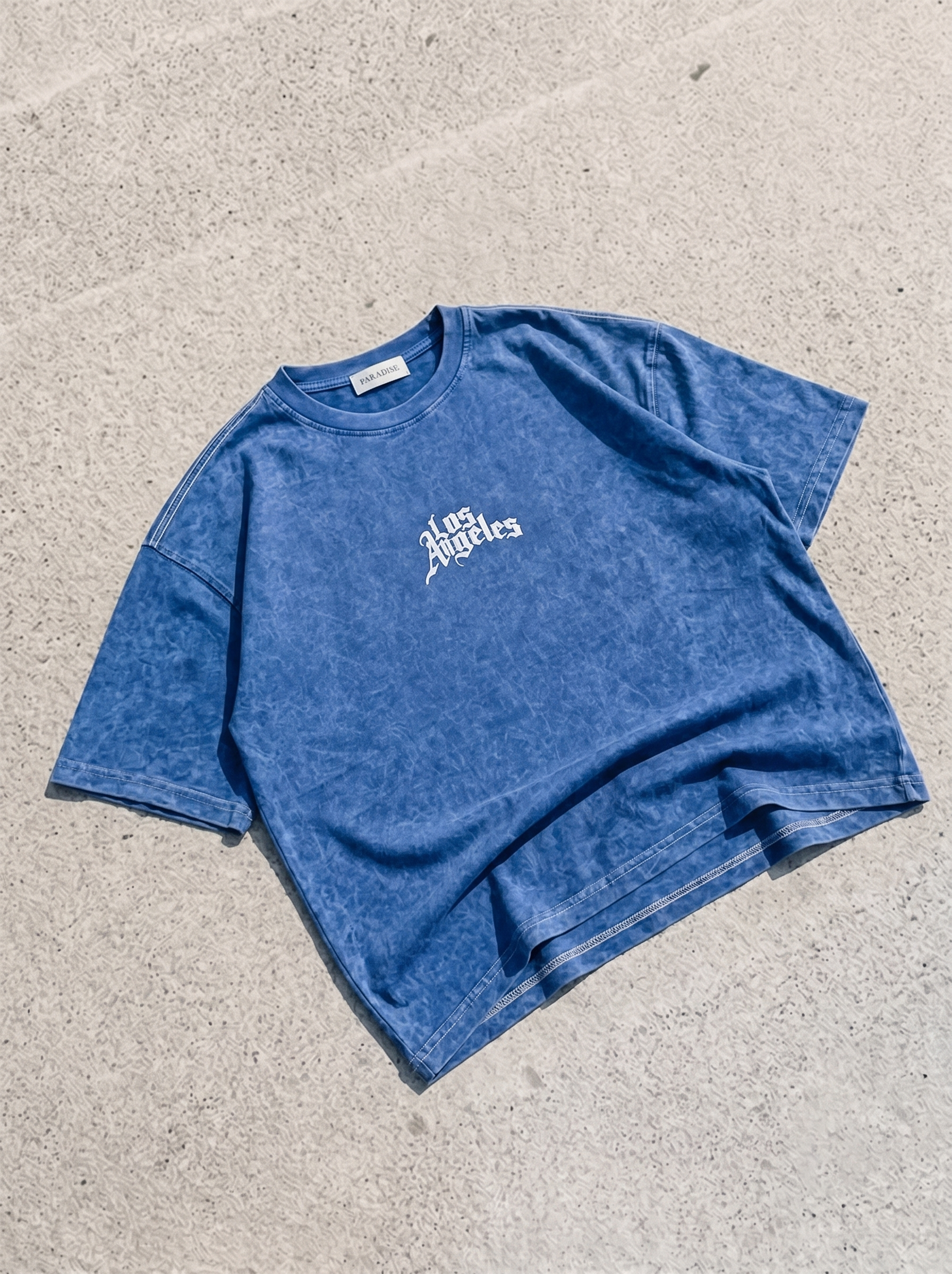 BLOC ACID WASHED TEE – SLATE BLUE