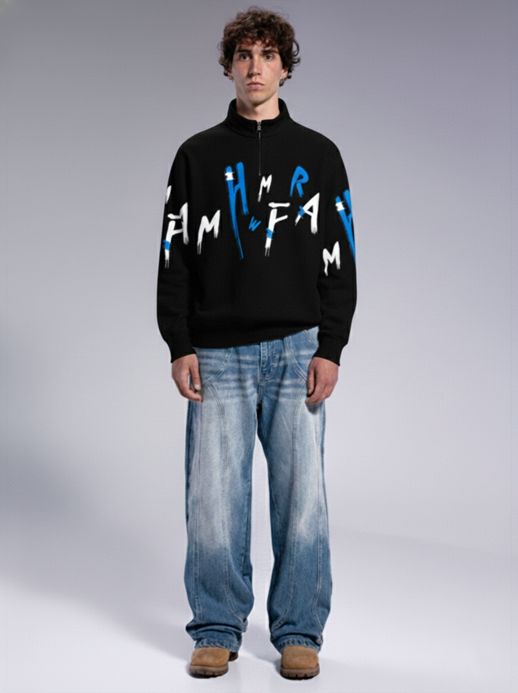 ZENITH HALF ZIP SWEATSHIRT – BLACK