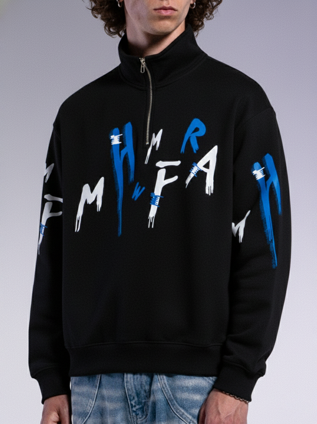 ZENITH HALF ZIP SWEATSHIRT – BLACK