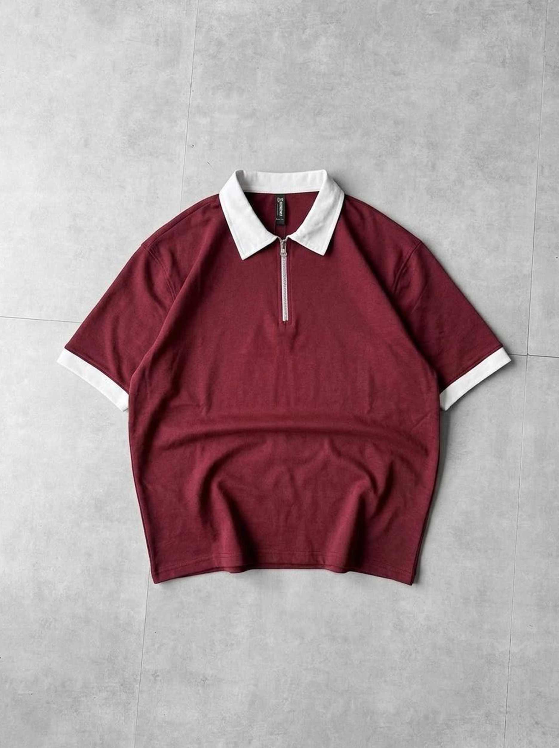 OFFSET - ZIP POLO - WINE RED